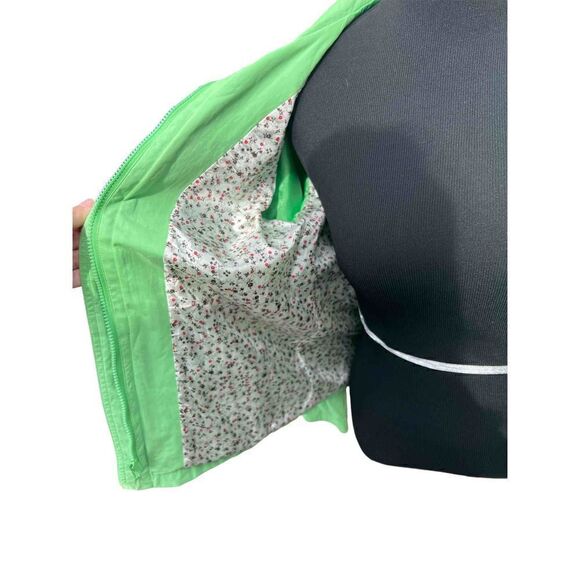 Talbots small vibrant green military style zip up jacket pockets career  - Picture 4 of 7